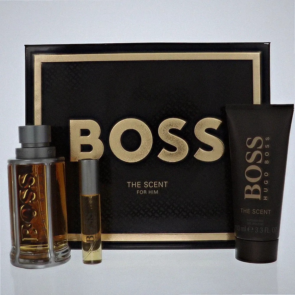 Boss The Scent by Hugo Boss Gift Set for Men 3 Piece Set For Men: 3.3 Oz Eau De