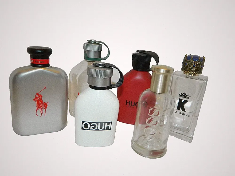 Empty Men's Designer Perfume Bottles POLO, DOLCE & GABBANA, HUGO BOSS Deco Props